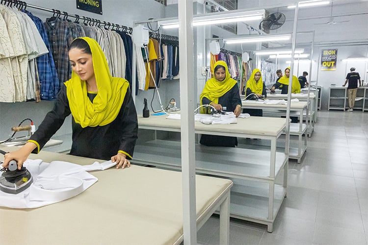 Jab chaho staff ironing clothes